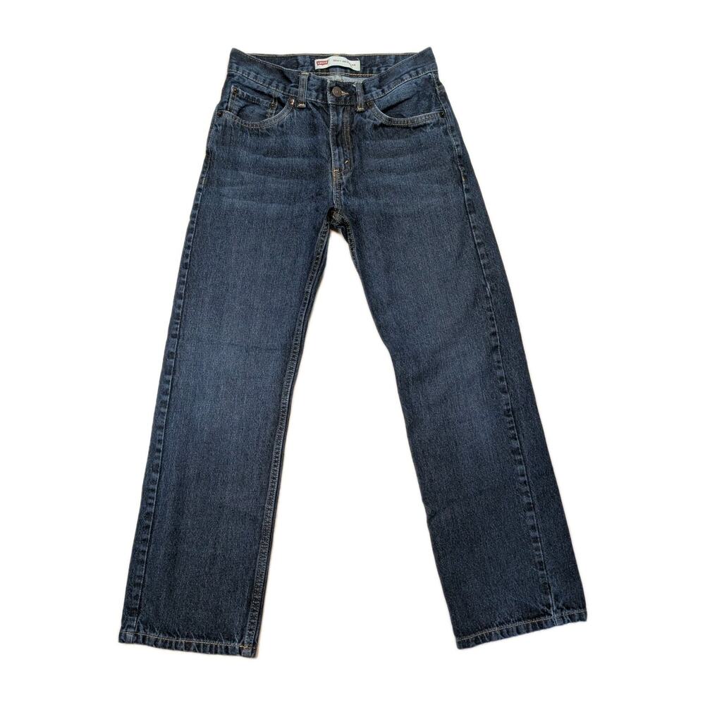 Levi's 505 Regular Jeans Boys 16 Slim 26x28 Dark Wash Straight Leg EUC